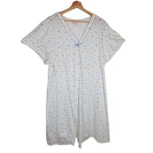 Vintage Carriage Court Nightgown ‎ 2X Cottagecore Floral Lace Trim Sleepwear